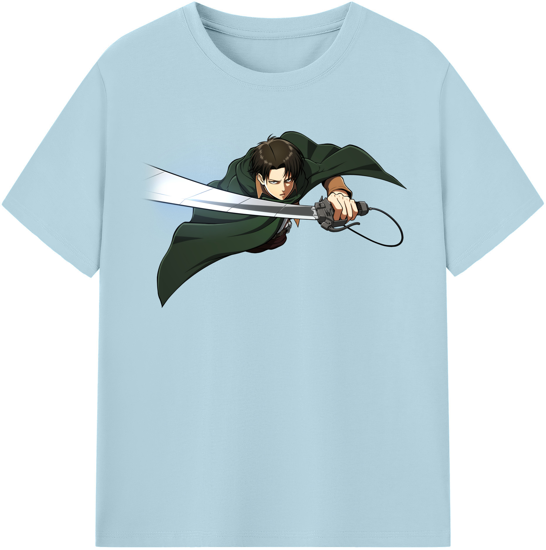 （画像用） 進撃の巨人 リヴァイ·アッカーマン Attack on Titan Levi Ackerman 綿100％半袖Tシャツ（フロントプリント）